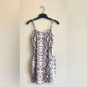 Missguided Snake Print Bodycon Tank Dress